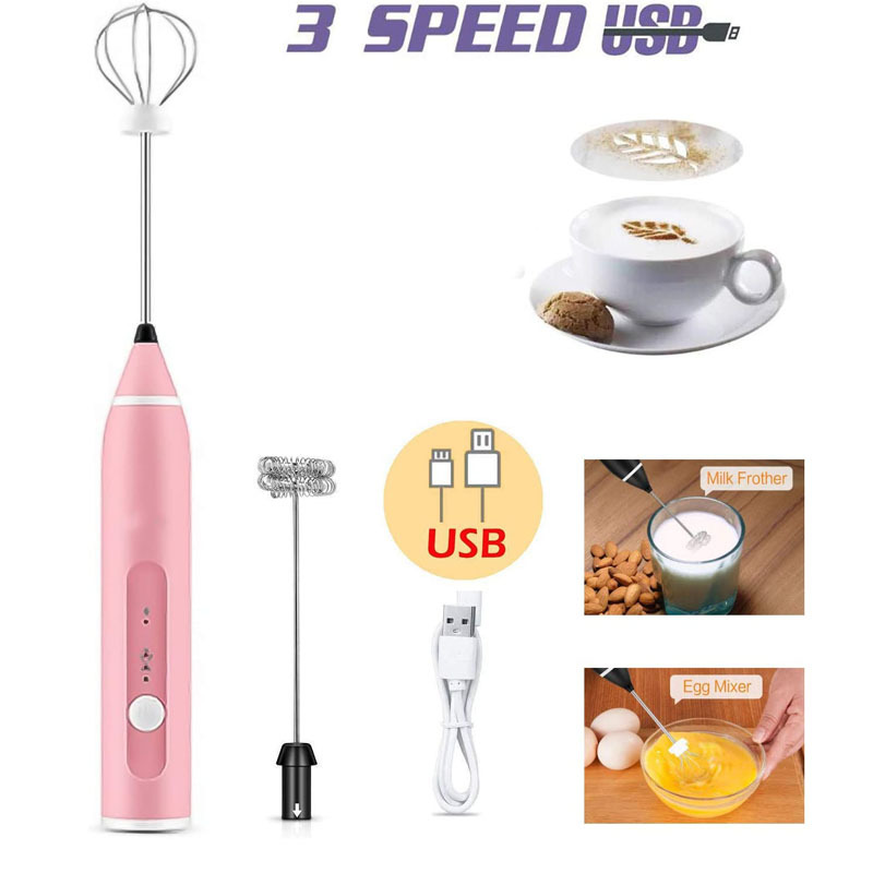 Electric Milk Frother Handheld - 1 Set elektrischer Milchkaffeemixer, Milchaufschäumer, Eierschläger,